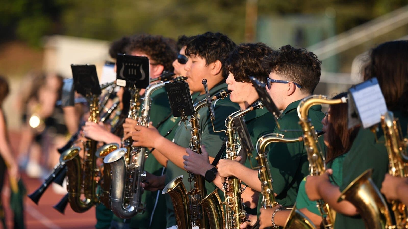 Moorpark High School marching band performing