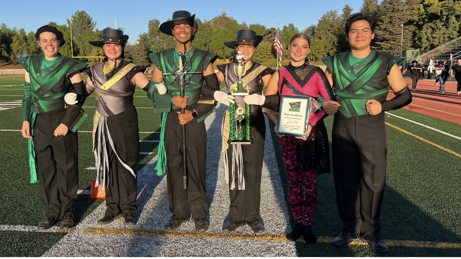 Moorpark High School color guard on the field